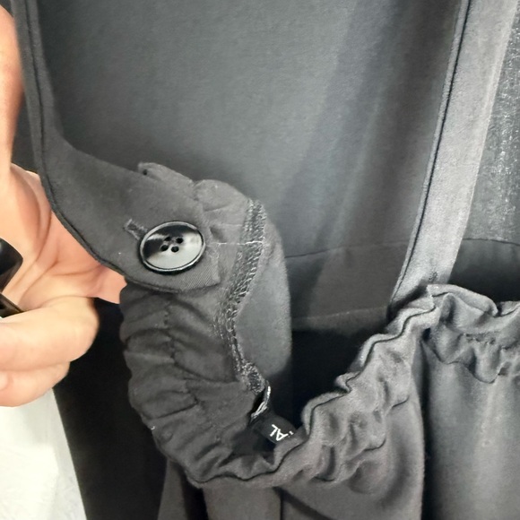 Nasty Gal Wide Leg Dungaree Jumpsuit overalls BLACK size 10 NWT - Picture 10 of 17